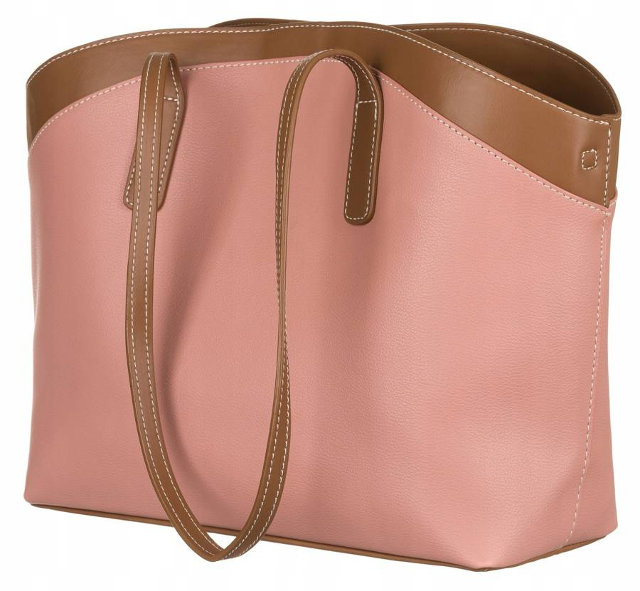 Elegantní shopper bag z ekologické kůže s vsadkou