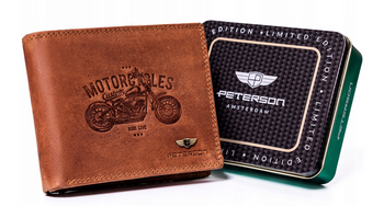 Leather wallet RFID PETERSON PTN N992C-CHM-01