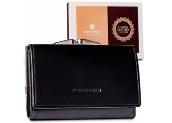 Leather wallet RFID PETERSON PTN RD-27-GCL