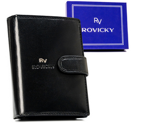 Leather wallet RFID ROVICKY RV-7680278-9-BCA BLACK