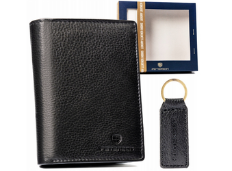 Leather wallet & key ring set PETERSON PTN SET-M-1542