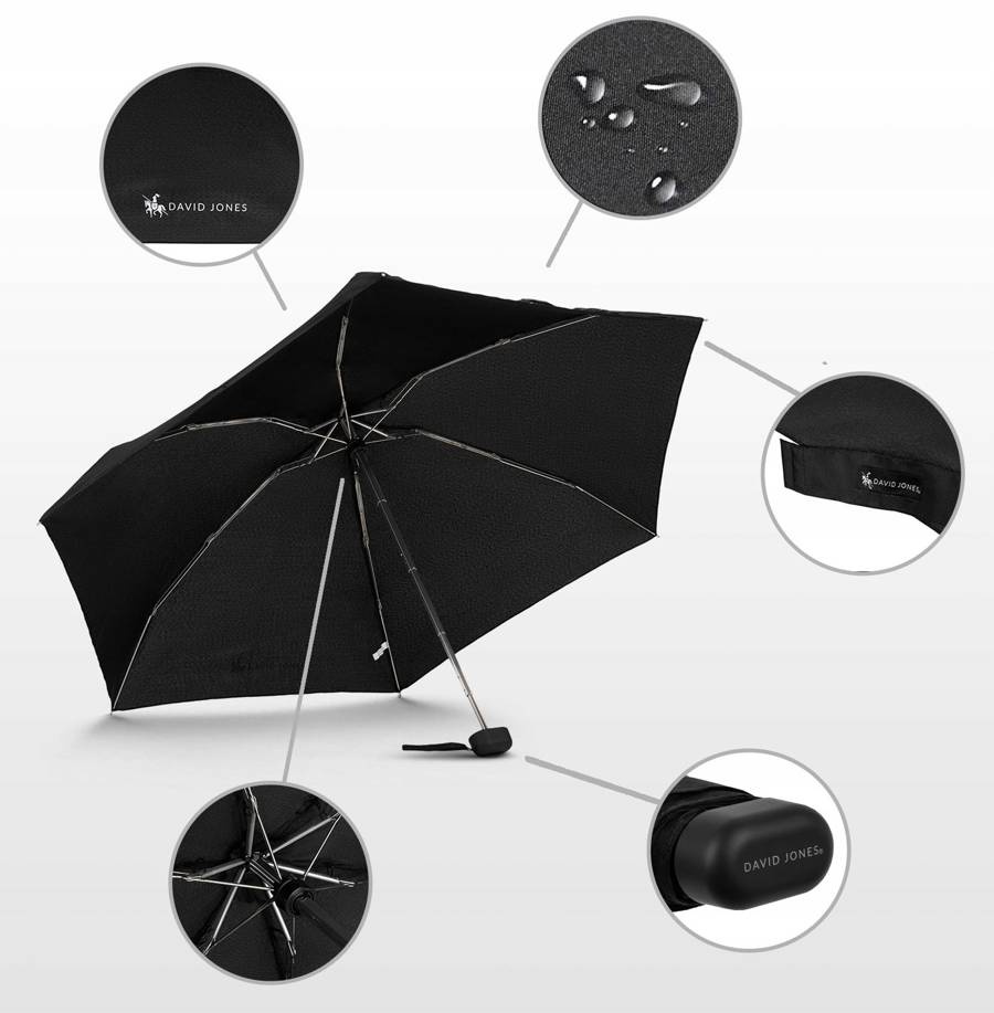 Waterproof material umbrella DAVID JONES UB2001 Black Tytuł sklepu