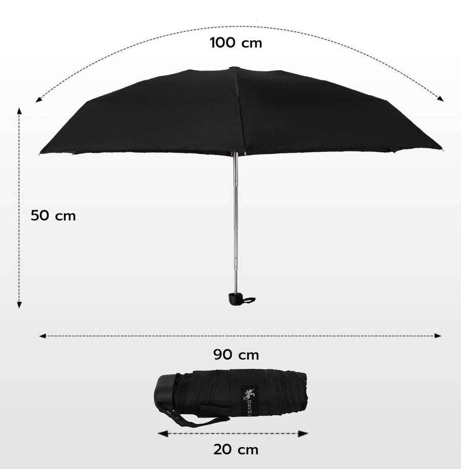 Waterproof material umbrella DAVID JONES UB2001 Black Tytuł sklepu