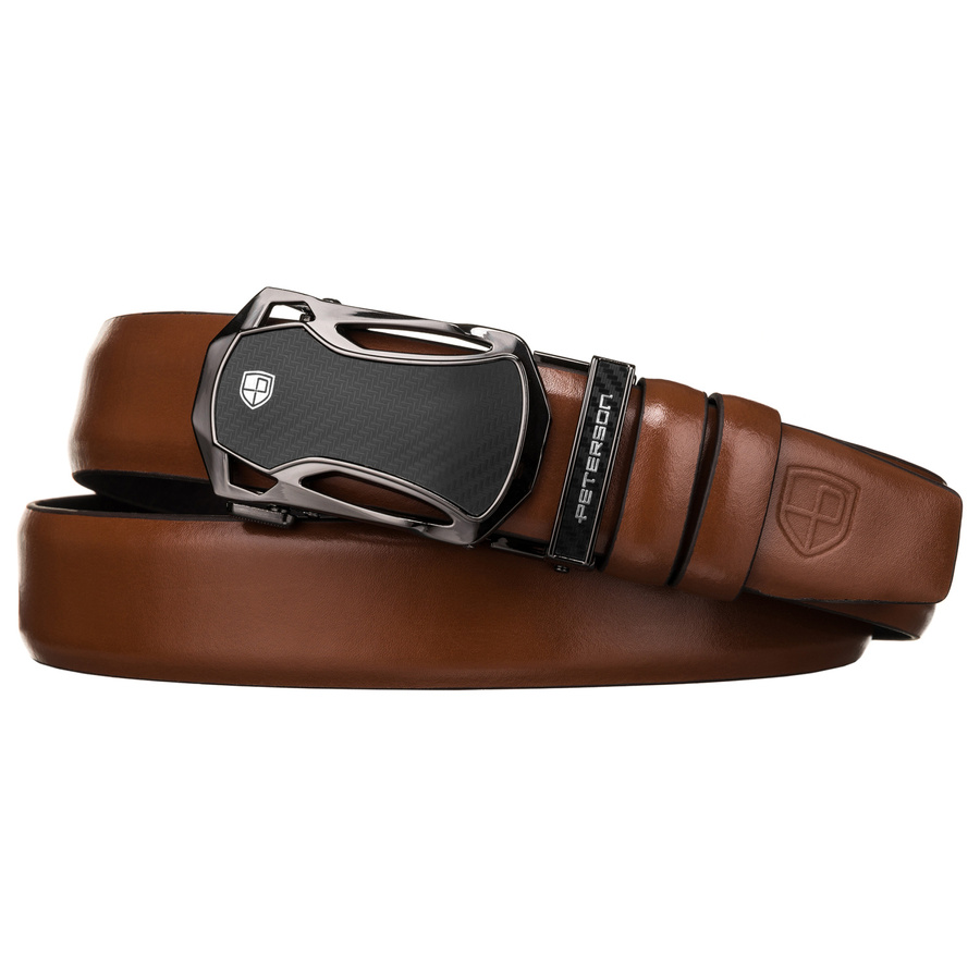 Leather belt PETERSON PTN PAS-CA4 BROWN