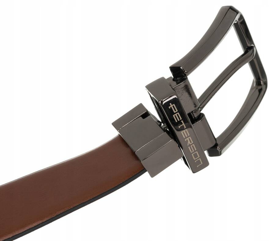 Leather belt PETERSON PTN RB35-95-MET