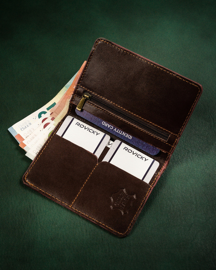 Leather credit card wallet OKL-GRVT