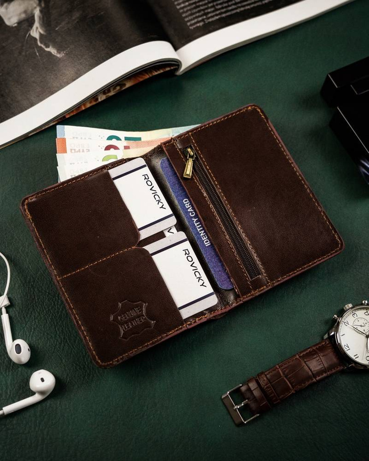 Leather credit card wallet OKL-GRVT