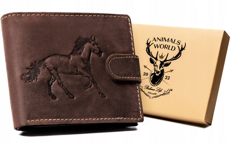 Leather wallet RFID ALWAYS WILD N992L-CHM HORSE