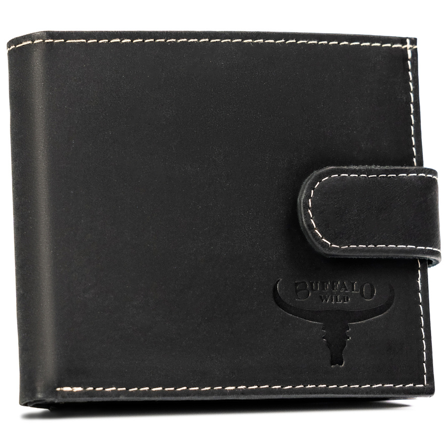 Leather wallet RFID BUFFALO WILD MR-01L-BAW-BL