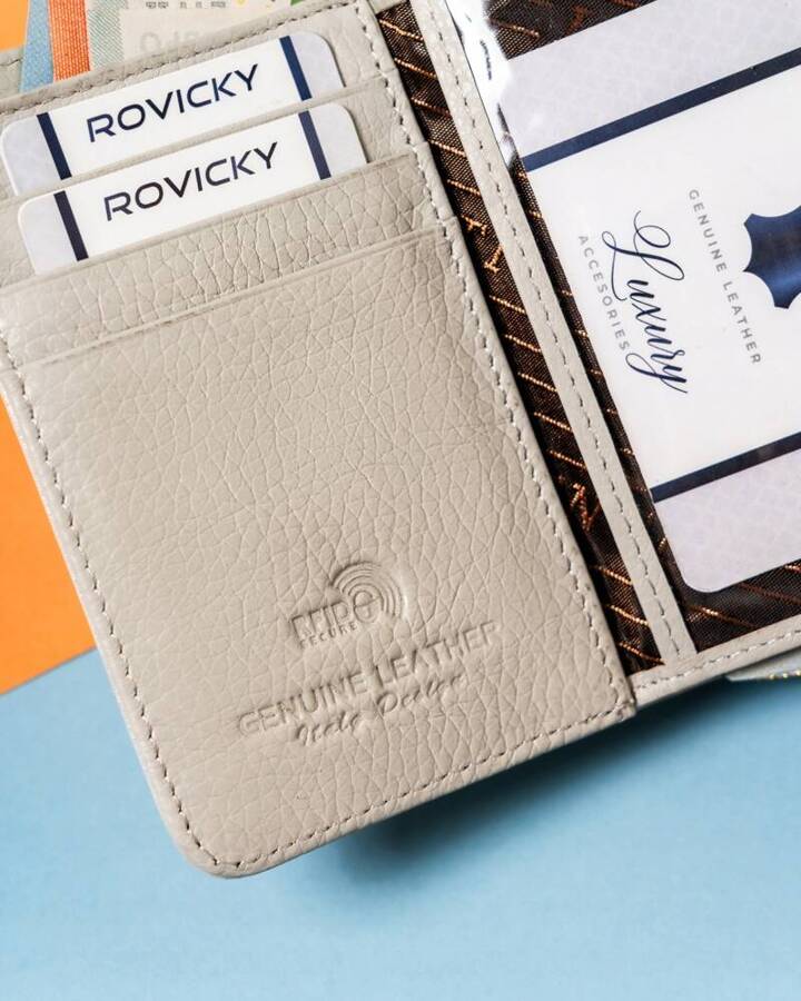 Leather wallet RFID LORENTI 76115-BRS