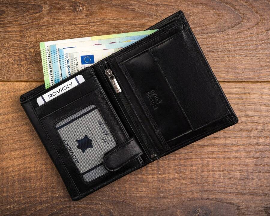 Leather wallet RFID PETERSON CPR-N4-BAR