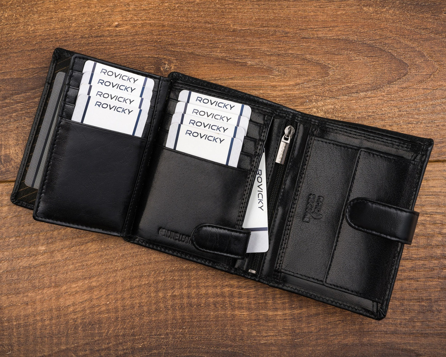 Leather wallet RFID PETERSON CPR-N4L-BAR