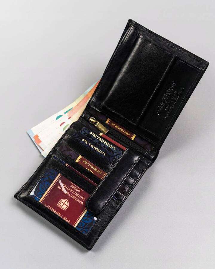 Leather wallet RFID PETERSON PTN 22305-VT-T