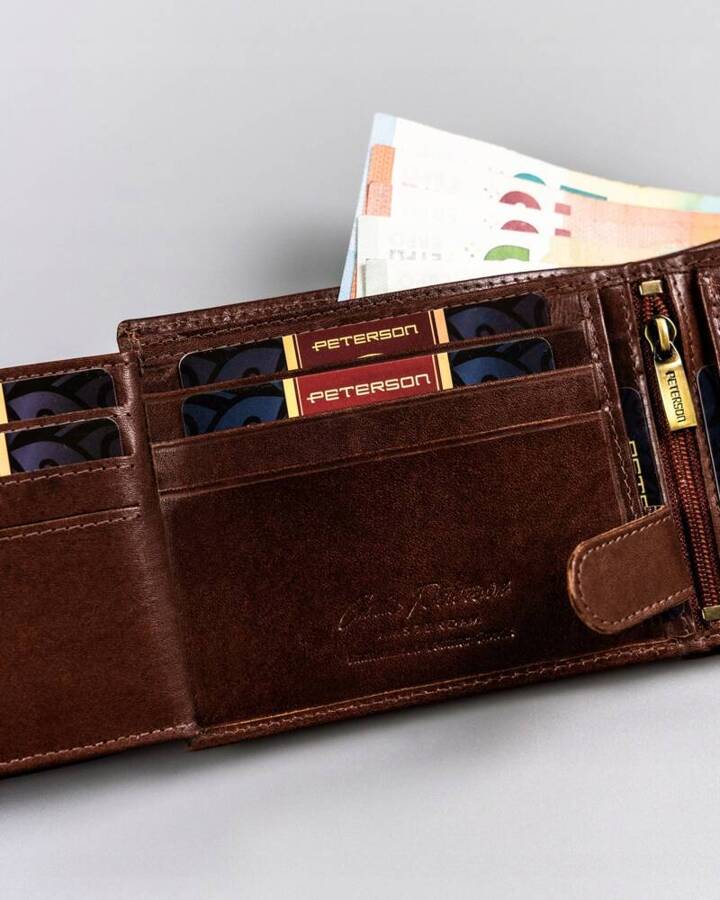 Leather wallet RFID PETERSON PTN 22306-VT