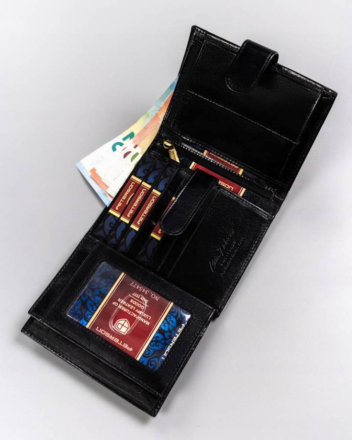 Leather wallet RFID PETERSON PTN 22307L-VT