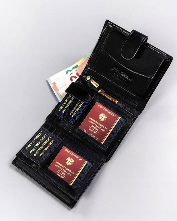 Leather wallet RFID PETERSON PTN 22309L-VT