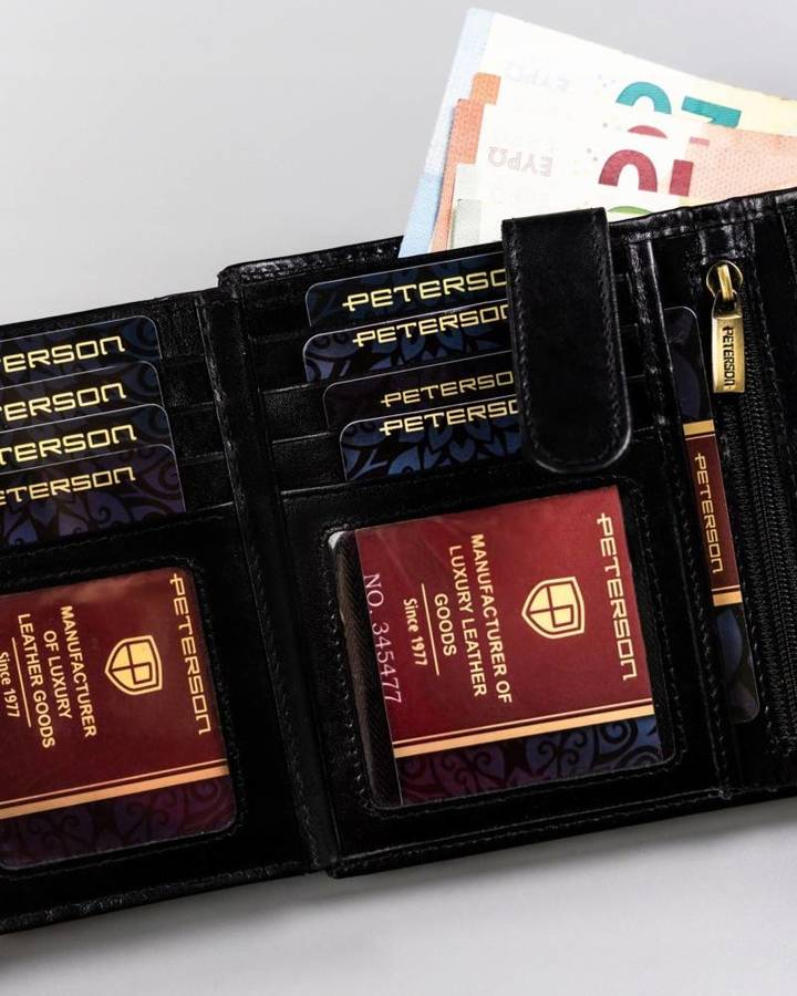 Leather wallet RFID PETERSON PTN 22309L-VT