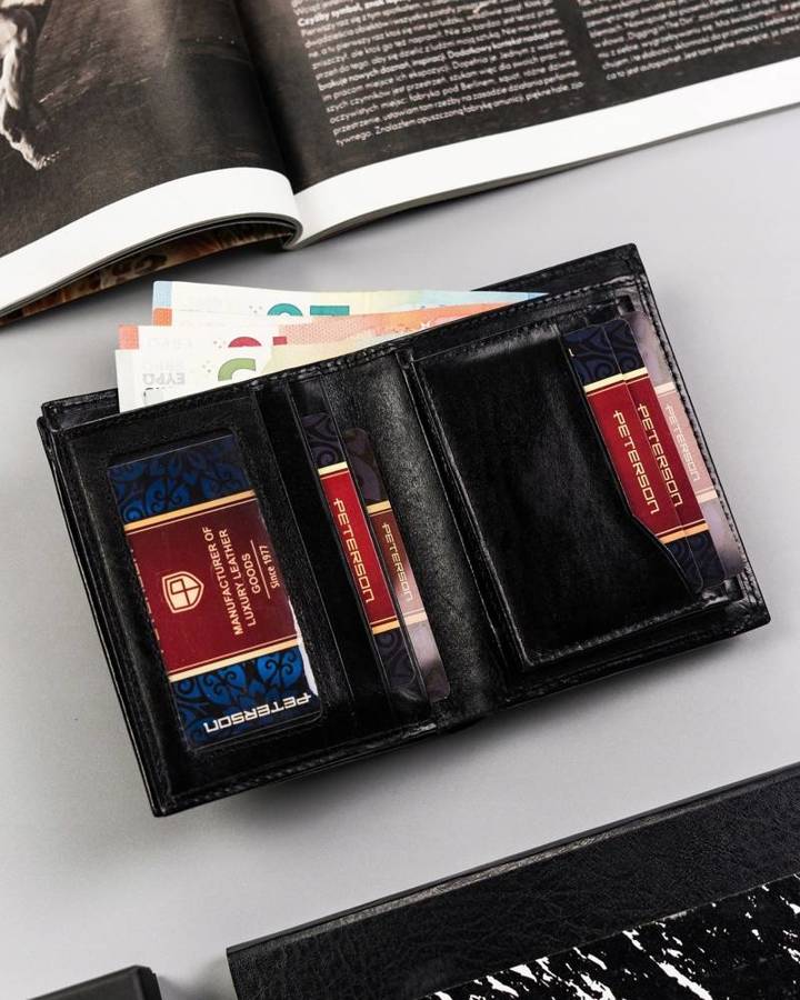 Leather wallet RFID PETERSON PTN 22310-VT-T