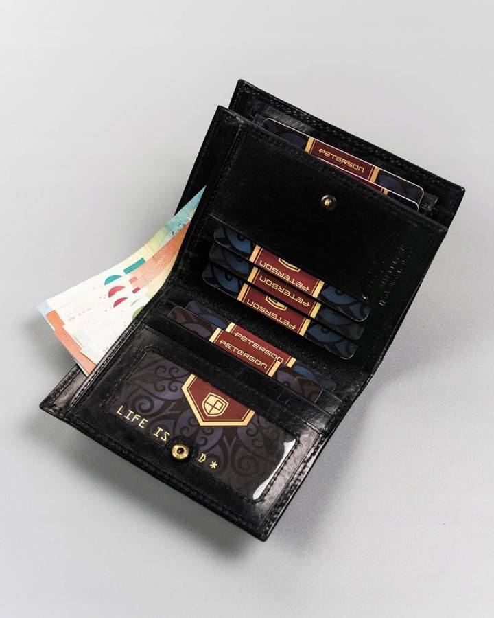 Leather wallet RFID PETERSON PTN 22310-VT-T