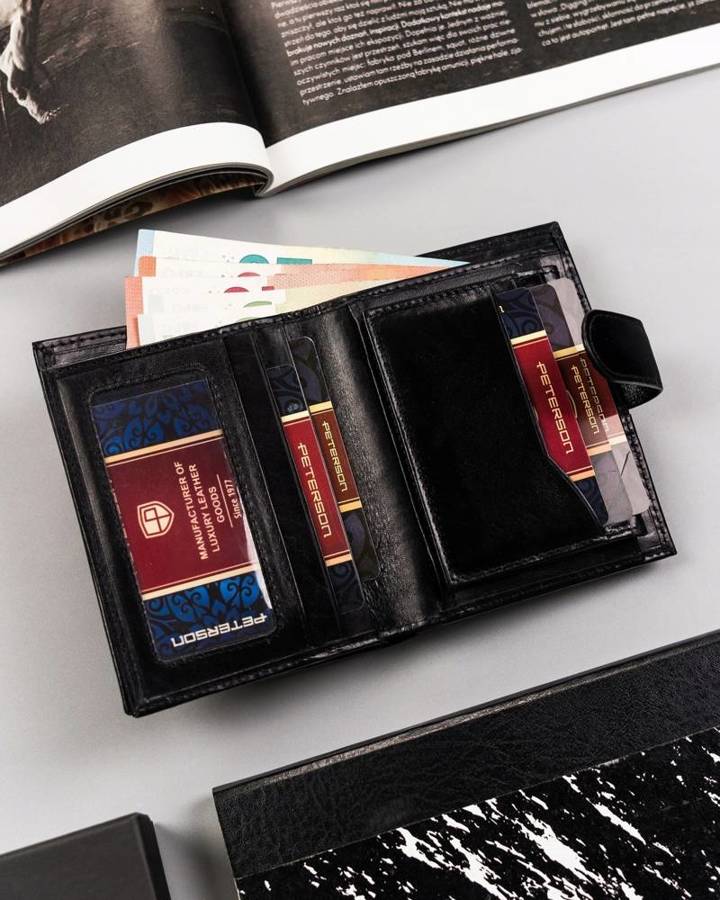 Leather wallet RFID PETERSON PTN 22310L-VT-T