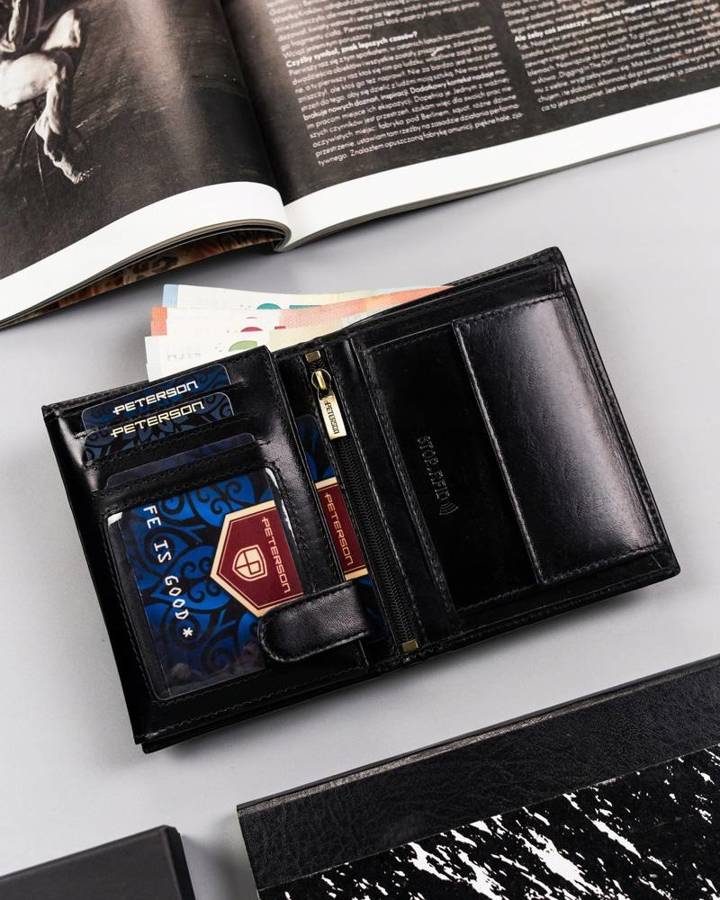 Leather wallet RFID PETERSON PTN 22311-VT-E