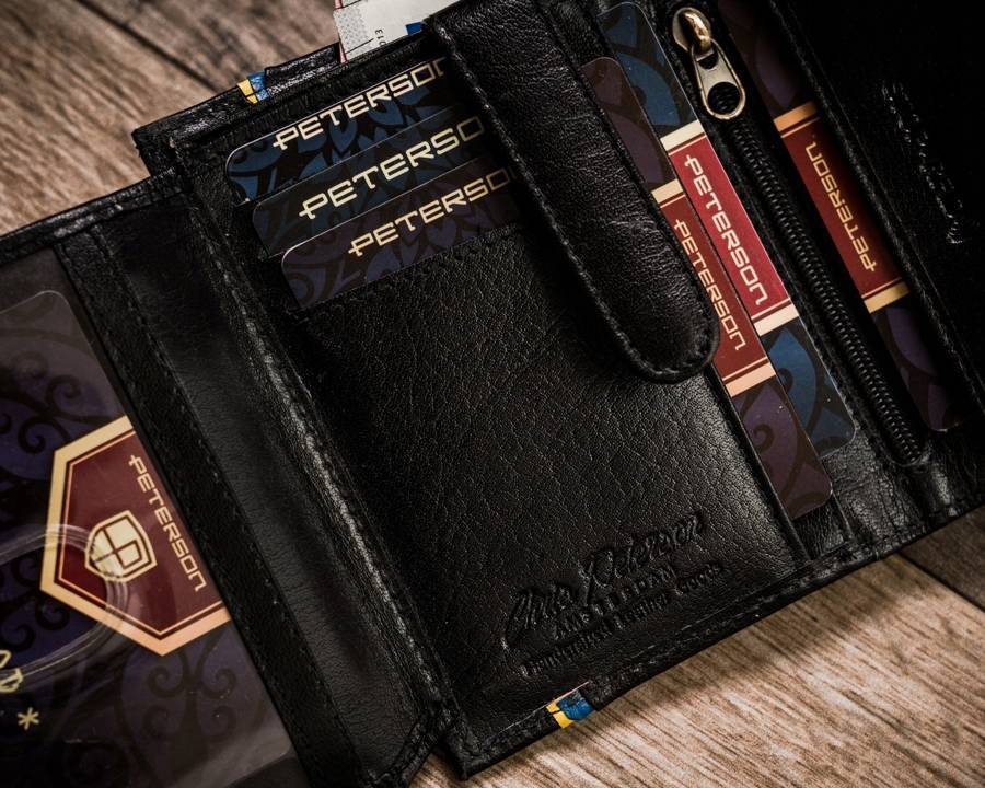 Leather wallet RFID PETERSON PTN 303-P-UP UA