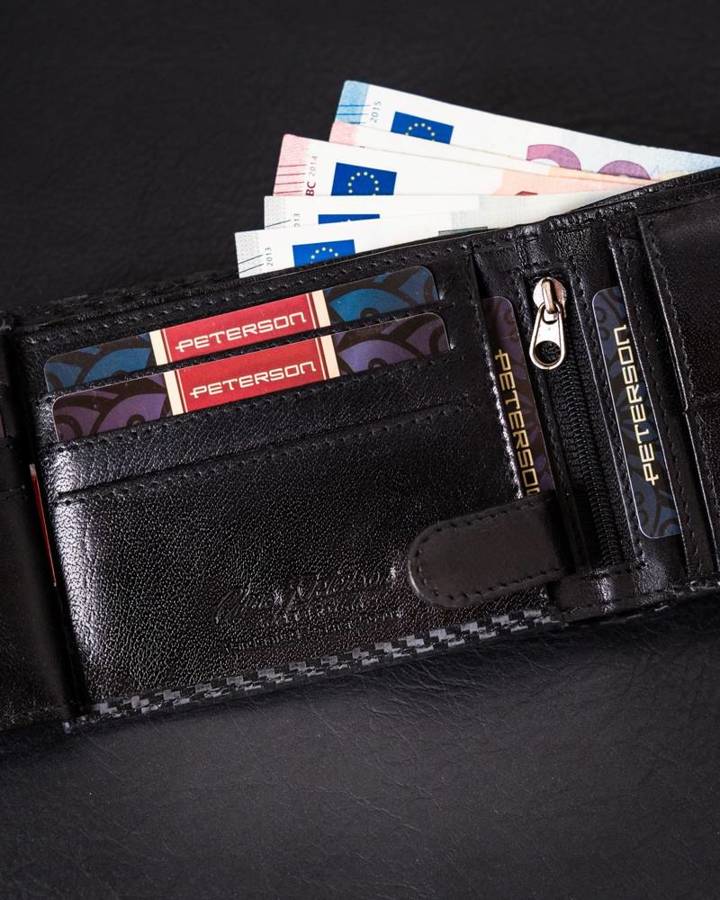 Leather wallet RFID PETERSON PTN 304 MOTO3