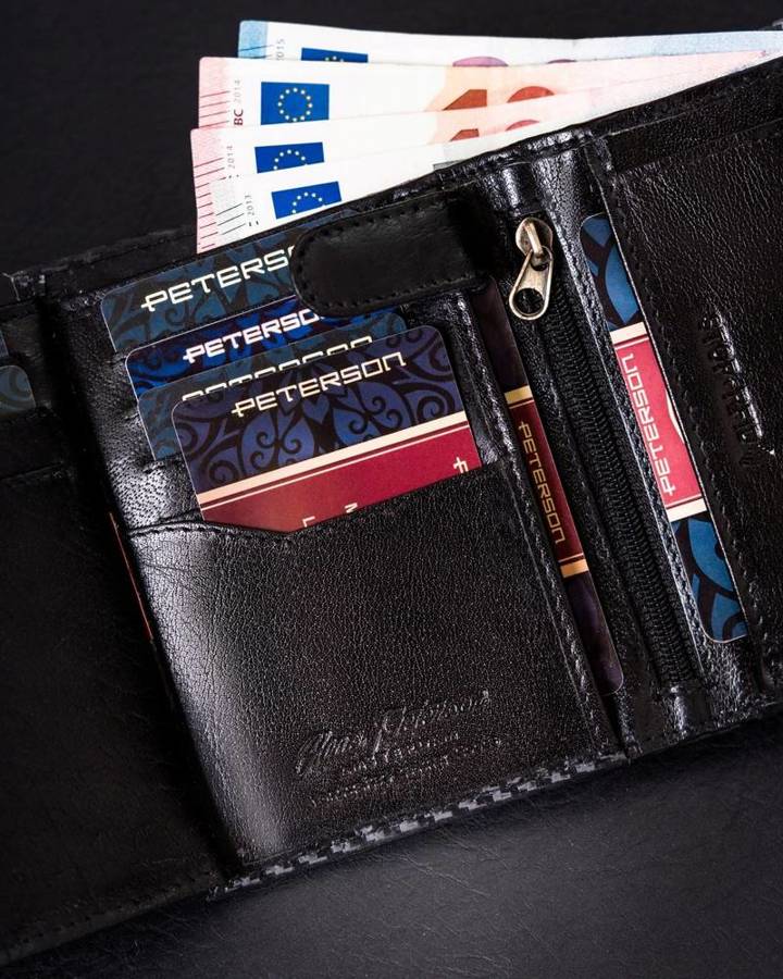 Leather wallet RFID PETERSON PTN 317 MOTO3