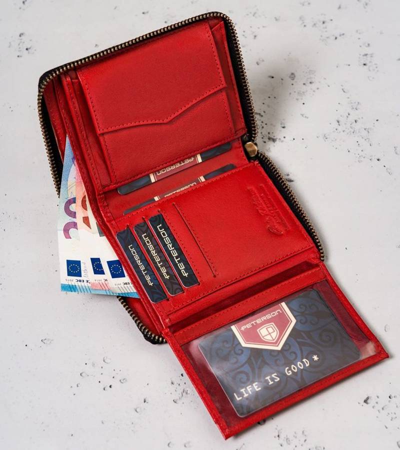 Leather wallet RFID PETERSON PTN 340.02