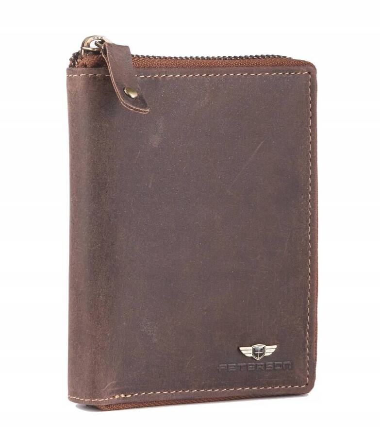 Leather wallet RFID PETERSON PTN 340 2-1-4