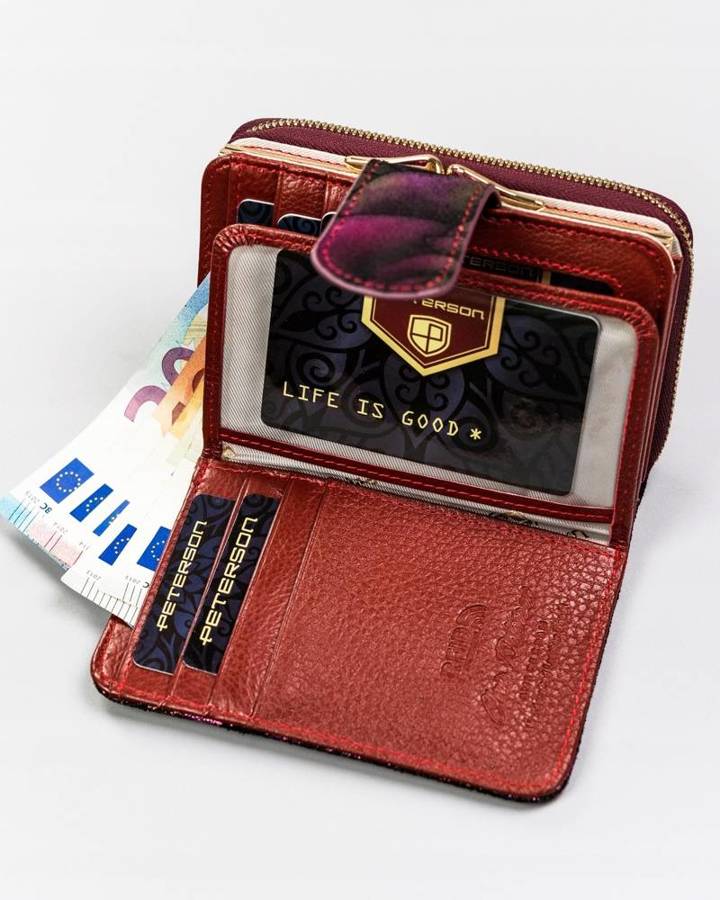 Leather wallet RFID PETERSON PTN 425214-MD