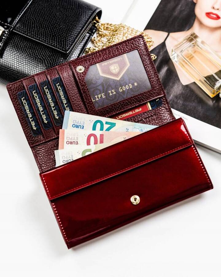 Leather wallet RFID PETERSON PTN BC-411