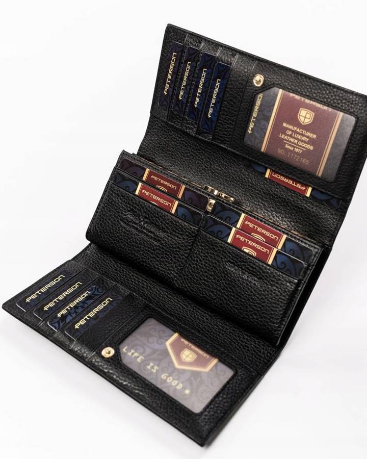 Leather wallet RFID PETERSON PTN BC-490