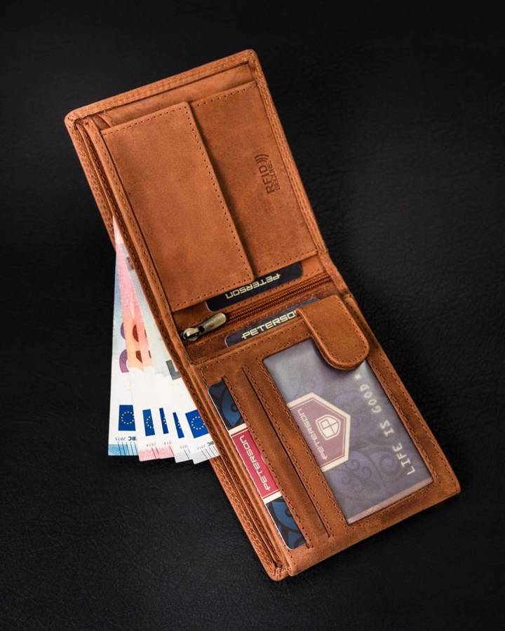 Leather wallet RFID PETERSON PTN N992C-CHM-01