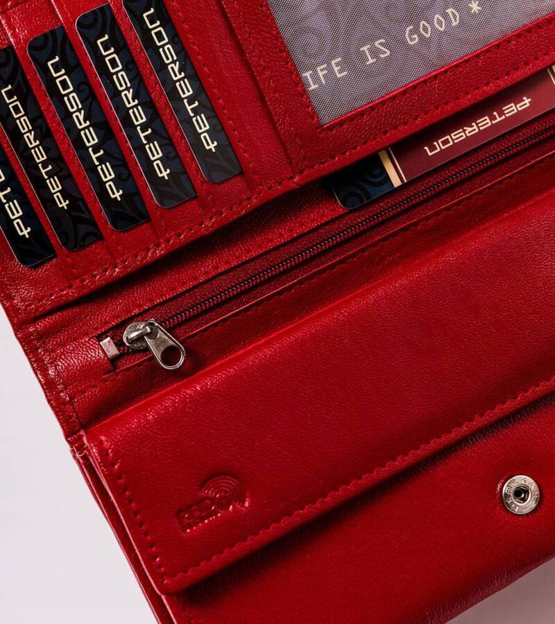 Leather wallet RFID PETERSON PTN RD-12-GCL