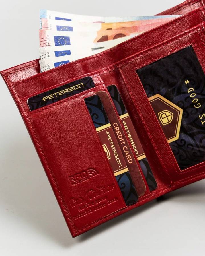 Leather wallet RFID PETERSON PTN RD-18-GCL-S