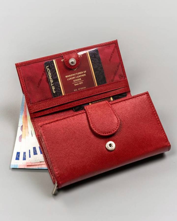 Leather wallet RFID PETERSON PTN RD-21-GCLS