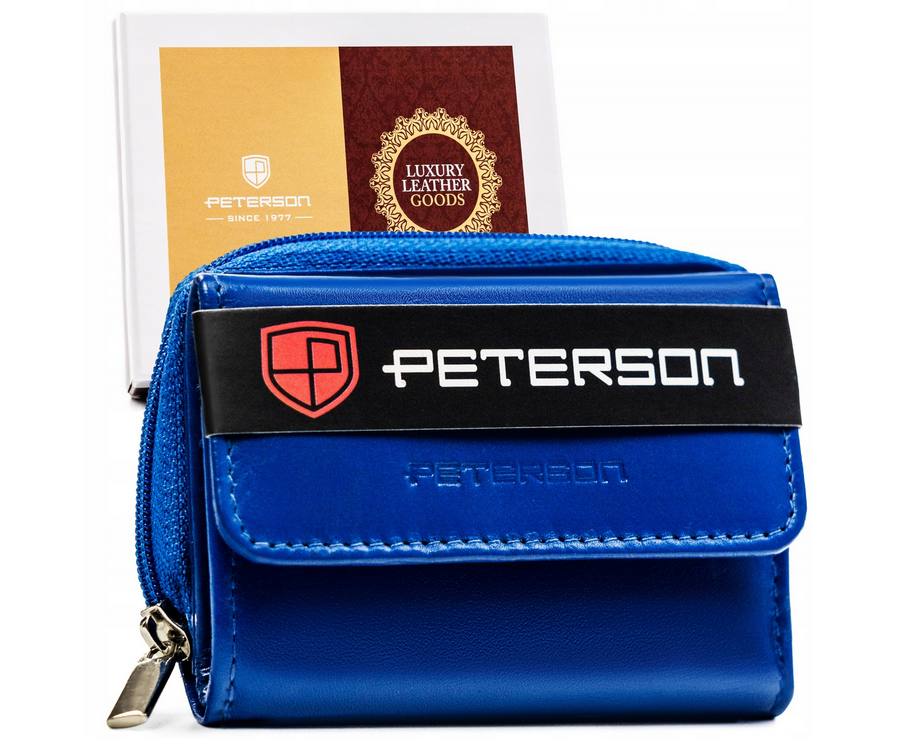 Leather wallet RFID PETERSON PTN RD-210-MCL