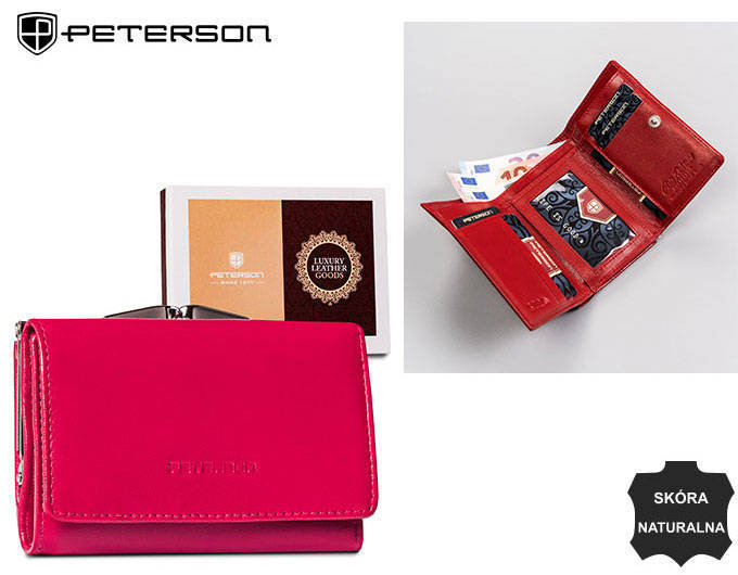 Leather wallet RFID PETERSON PTN RD-27-GCL