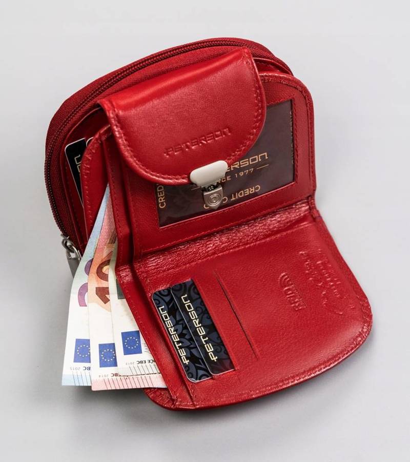 Leather wallet RFID PETERSON PTN RD-28-GCL