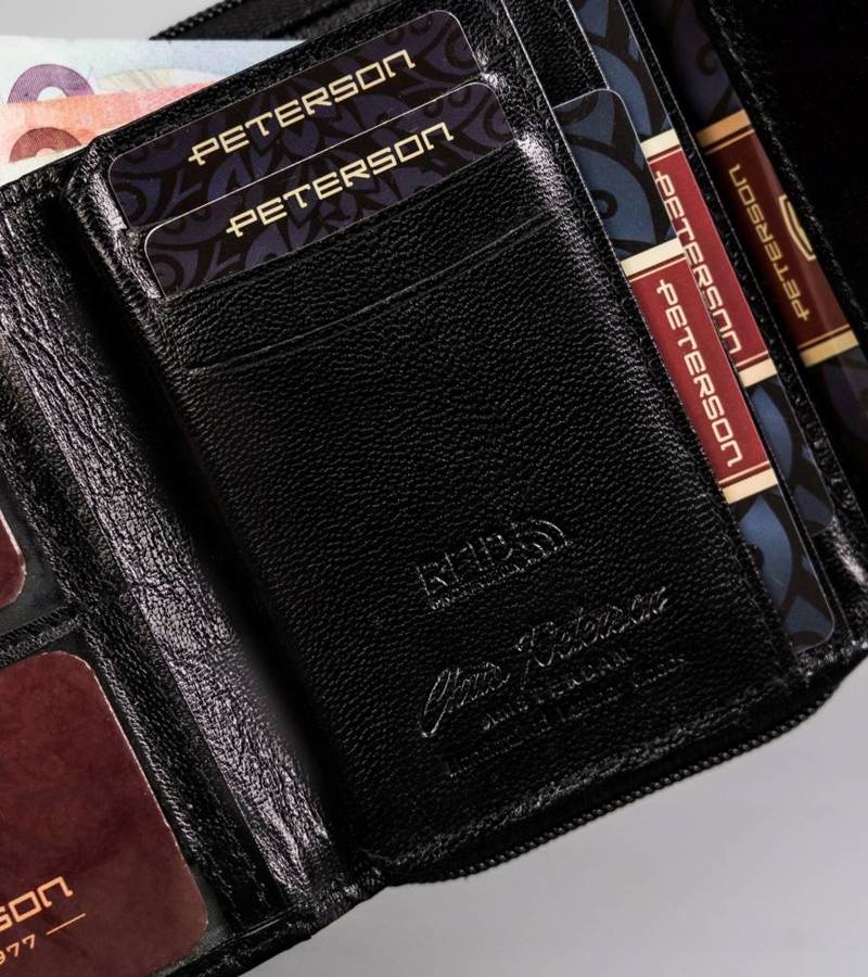 Leather wallet RFID PETERSON PTN RD-29-GCL