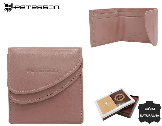 Leather wallet RFID PETERSON PTN RD-N08G-GCL