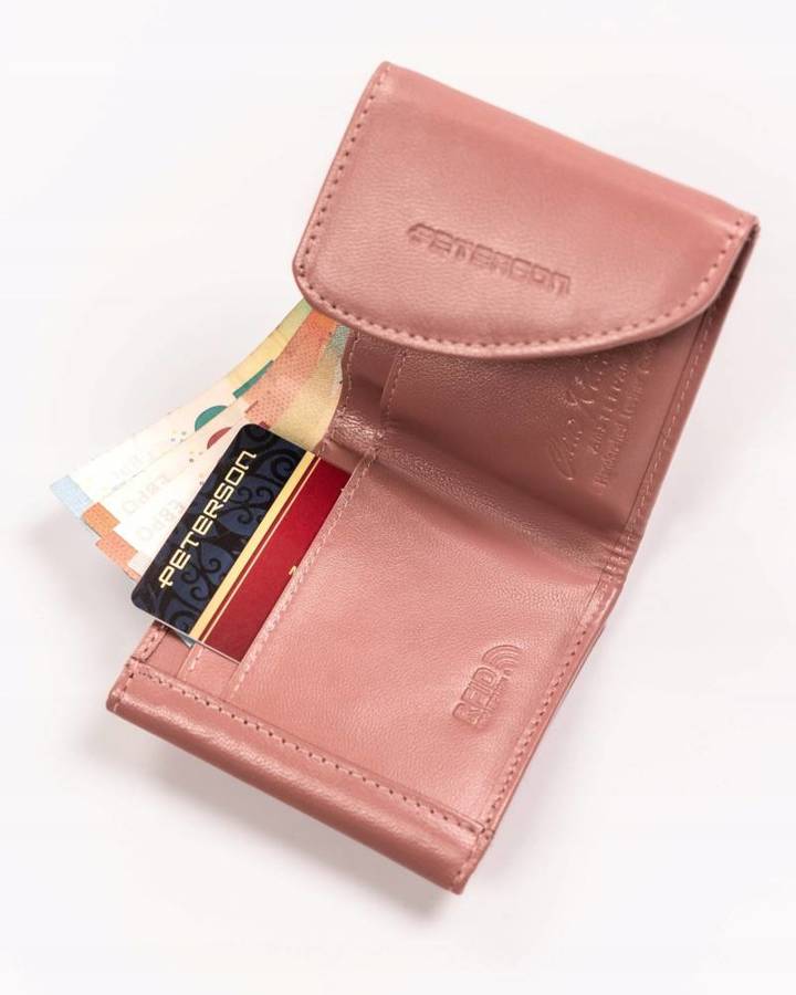 Leather wallet RFID PETERSON PTN RD-N08G-GCL