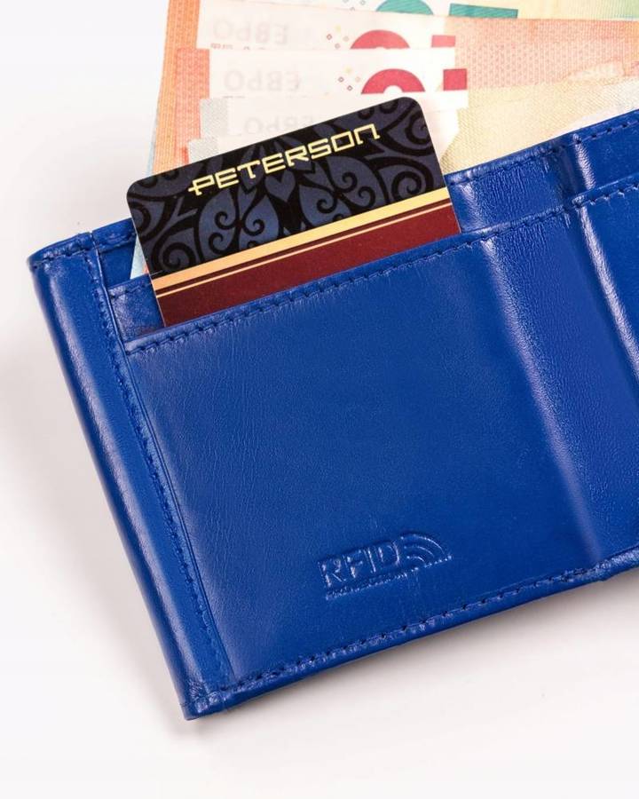 Leather wallet RFID PETERSON PTN RD-N08G-MCL