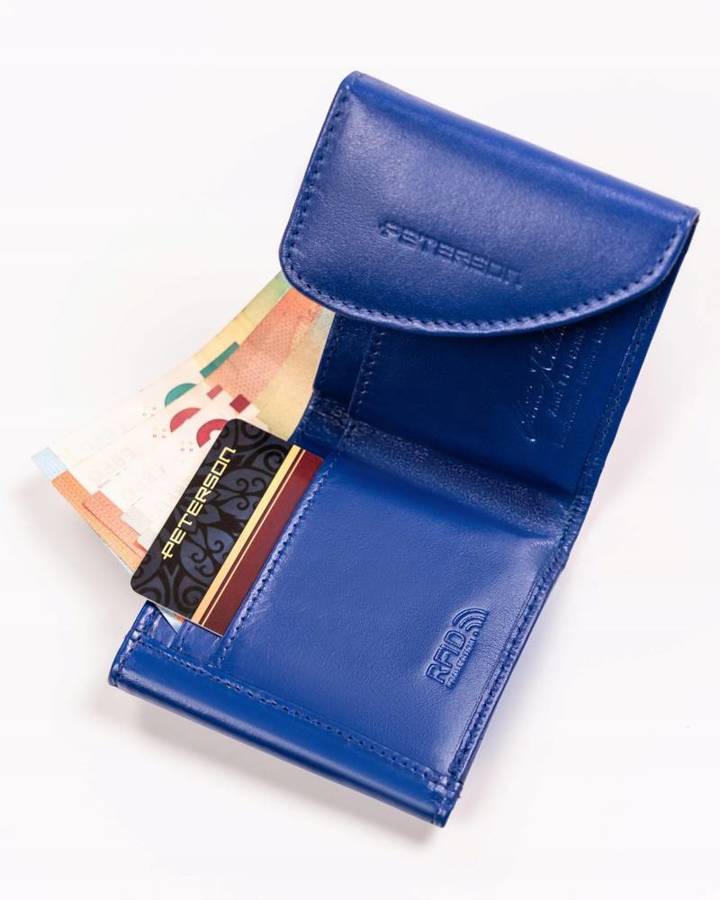 Leather wallet RFID PETERSON PTN RD-N08G-MCL