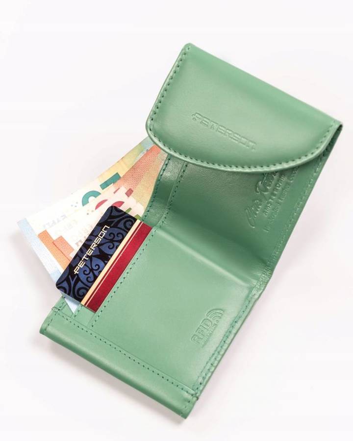 Leather wallet RFID PETERSON PTN RD-N08G-MCL