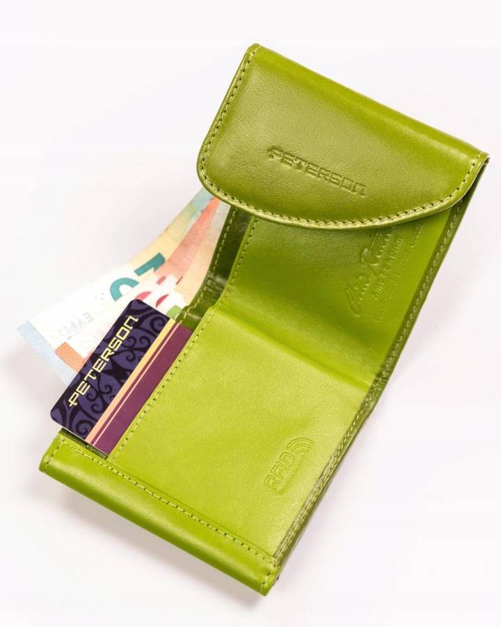 Leather wallet RFID PETERSON PTN RD-N08G-MCL