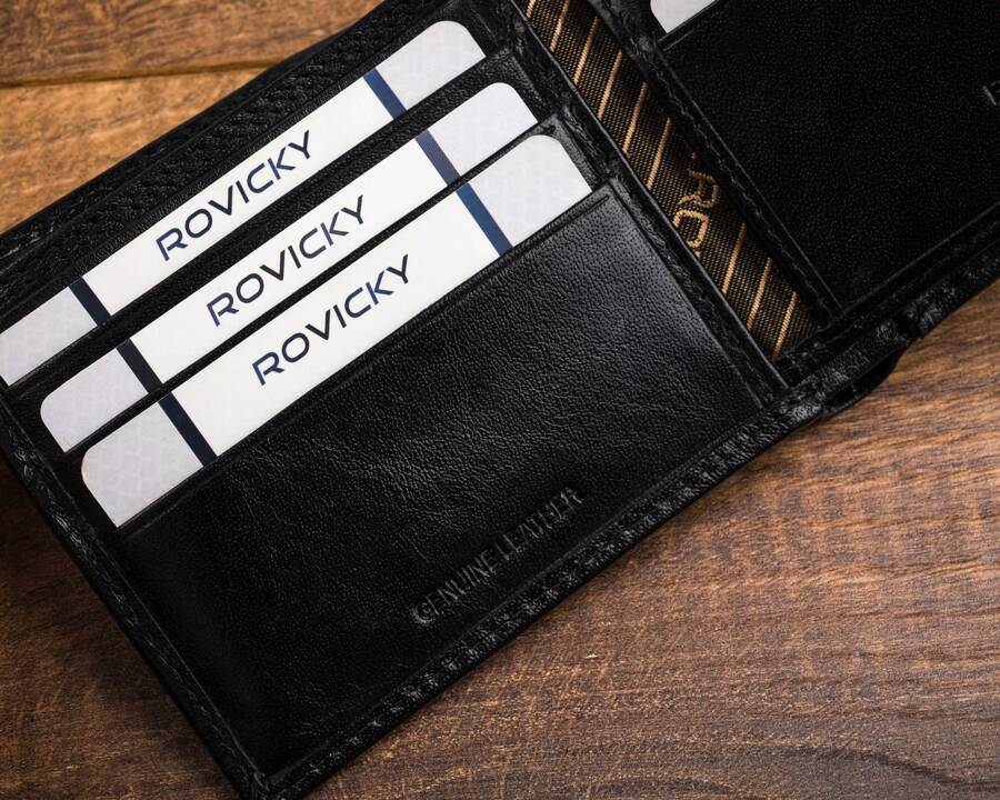 Leather wallet RFID ROVICKY CPR-022-BAR