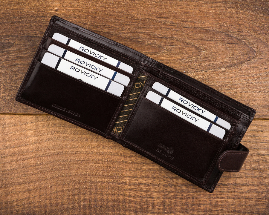 Leather wallet RFID ROVICKY CPR-022-BAR