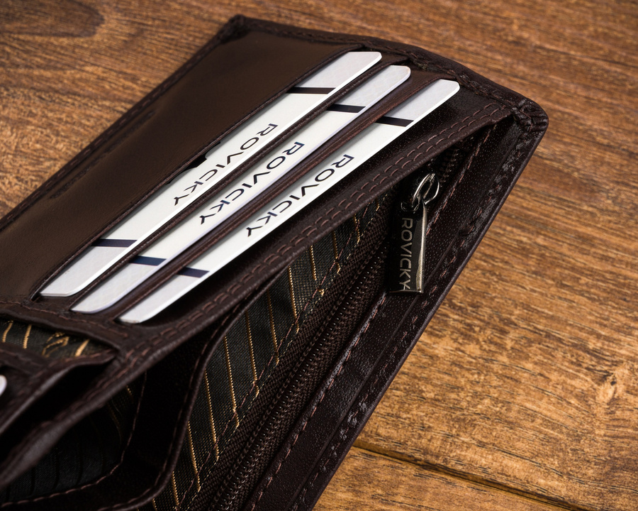 Leather wallet RFID ROVICKY CPR-022-BAR